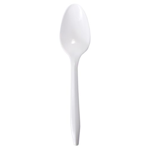 Cuchara de Té de Plástico de Peso Medio, Blanco